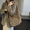thumbnail image 3 of Bolso Mano Hombro Mujer Felpa Color Sólido Gran Capacidad Hobo Bag, 3 of 9