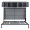 thumbnail image 3 of Full Size Murphy Bed Chest, Wooden Murphy Cabinet Bed Lift Up Bed Frame with Top Cabinets, Folding Wall Bed Frame for Guest Room/Study/Office, No Box Spring Needed, Gray, 3 of 7