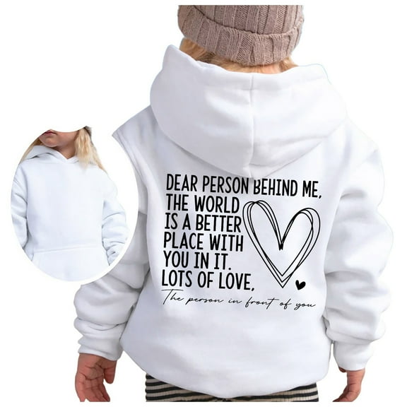 SUXIAN Girls Hoodies Thanksgiving Graphic Print Long Sleeve for Casual Cute Comfortable Wear White_#1 9-10 Years