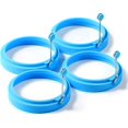 thumbnail image 1 of Silicone Egg Ring, 100% Food Grade Egg Cooking Rings, Egg Rings Non Stick, Egg Cooking Rings, Perfect Fried Egg Mold or Pancake Rings (New, 4pcs, Blue), 1 of 5