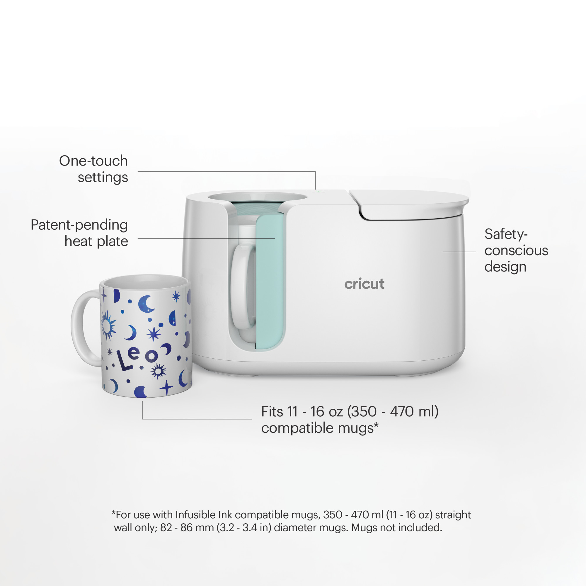Cricut Mug Press™ - Heat Press for Mugs 11" x 6.2" x 6.5", White - image 3 of 10
