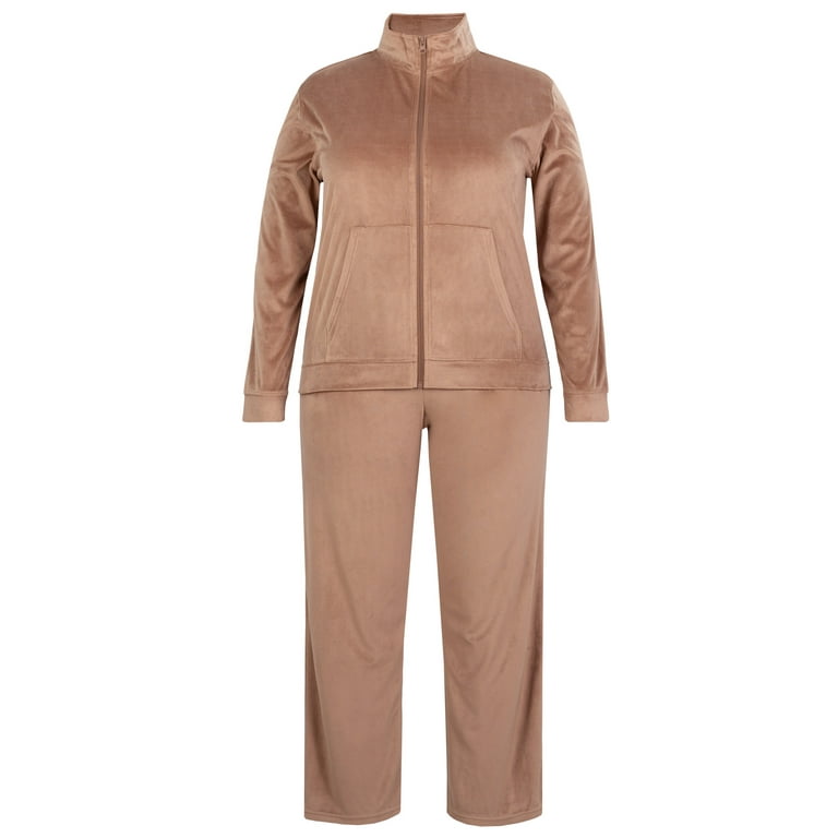 Athletic Works Women's Plus Size Active Velour Zip-Up