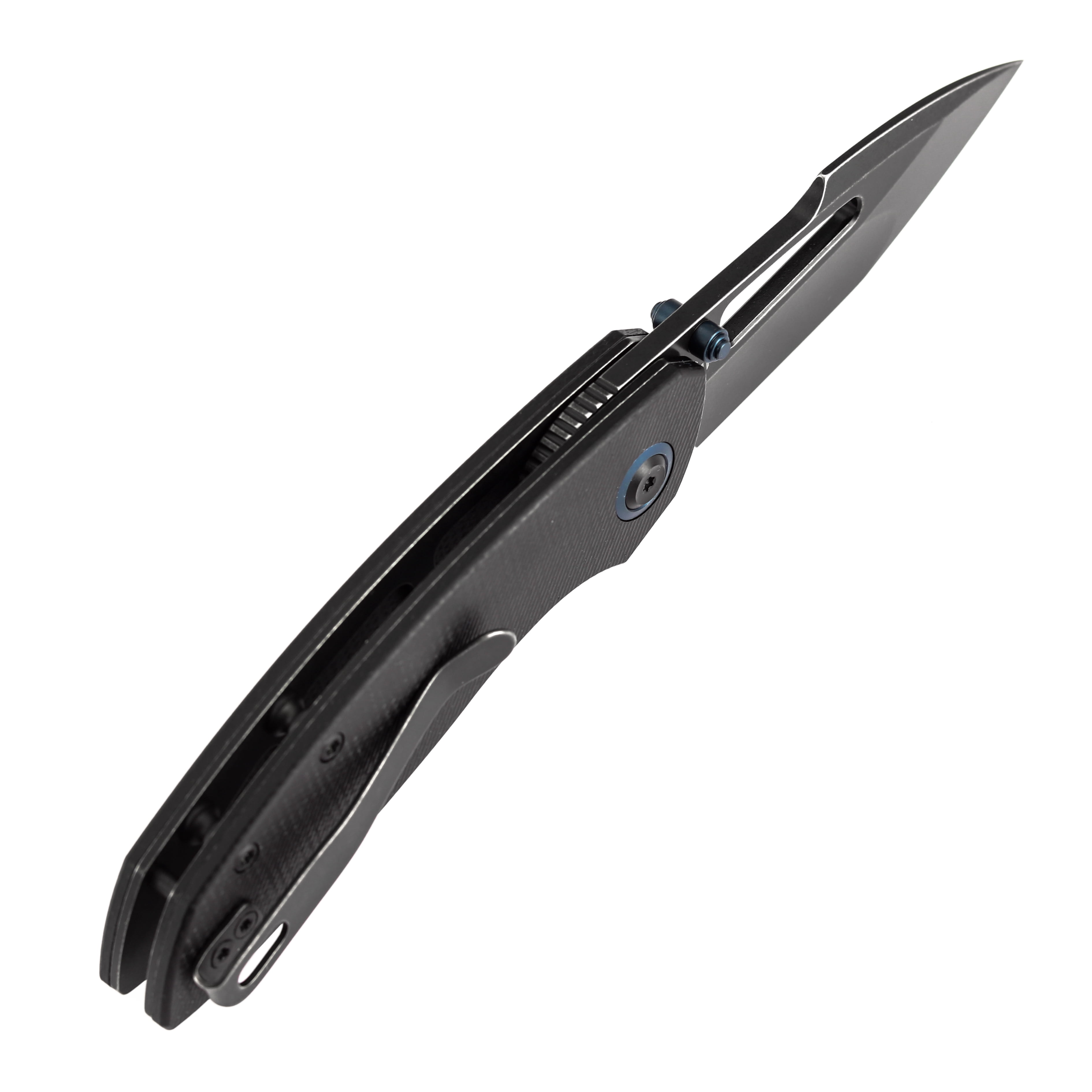 Tenable Link Folding Knife 3.0" Blackwash 14C28N Blade Black Micarta Handle B1068A4