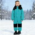 thumbnail image 5 of KAUOD Boys Girls One Piece Snowsuits Outdoor Ski Snowboard Snow Suits Kids Waterproof Insulated Winter Puffer Jumpsuit, 5 of 7
