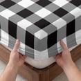 thumbnail image 3 of Cal.King Size Fitted Sheet Set - Black and White Checkered 3 Piece Bedding Sets 16" Deep Pocket Fitted Sheet with 2 Pillowcases, Farmhouse Buffalo Plaid Brushed Microfiber Hotel Luxury Bed Sheets, 3 of 9