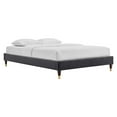 thumbnail image 6 of Modway Elise Queen Performance Velvet Platform Bed in Charcoal, 6 of 10