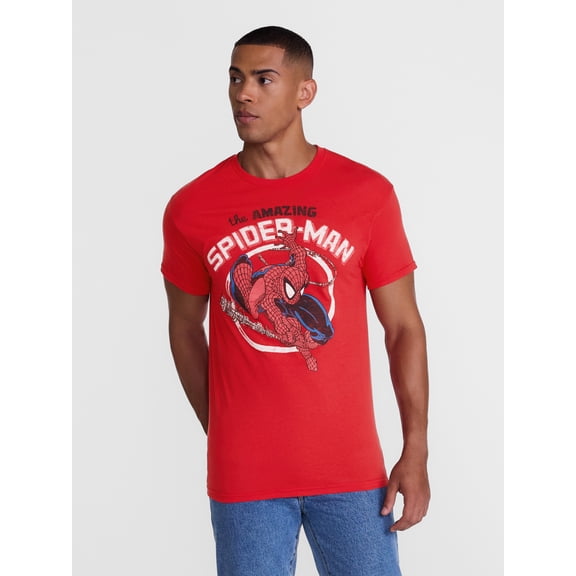 Marvel's Spider-Man Men's and Big Men's Graphic Cotton Tee with Short Sleeves, Sizes S-3XL