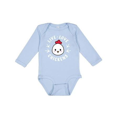 

Inktastic Live Love Chickens Boys or Girls Long Sleeve Baby Bodysuit