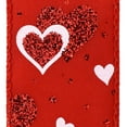thumbnail image 3 of Homeford Valentine's Polka Dots Glittered Hearts Satin Wired Ribbon, 1-1/2-inch, 10-yard, Red, 3 of 3