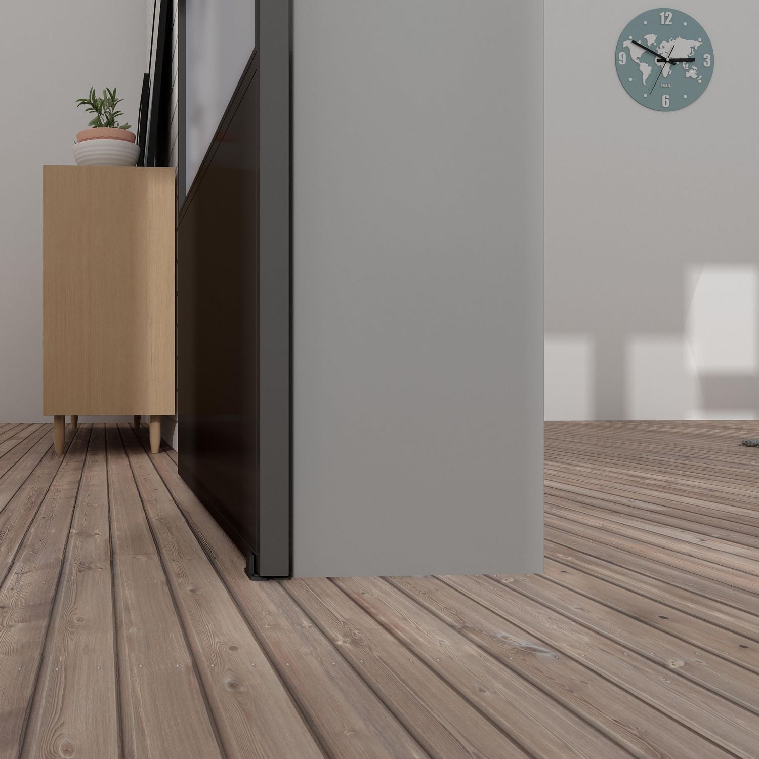 Wood & Hart 37" Concorde Frosted Metal Barn Door Kit