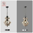 thumbnail image 4 of Cusp Barn  Farmhouse Light Fixtures Chandelier 1-Light Rustic Wood Pendant Light with Adjustable Chain for Kitchen Island Weathered Wood, 4 of 5