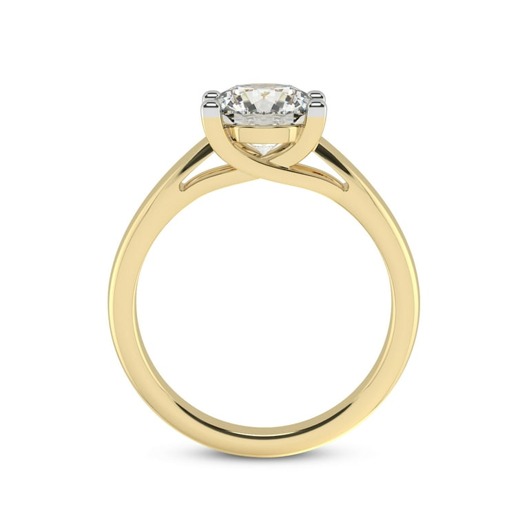 Flat Band Solitaire Engagement Ring at Diamond and Gold Wa