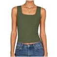 thumbnail image 6 of enyan Womens Spaghetti Strap V-Neck Ribbed Tank Tops for Women 2026 Slim Fitted Soft Camisole Basic Layering Shirts Athletic Tank Tops for Women,AG,XL, 6 of 7