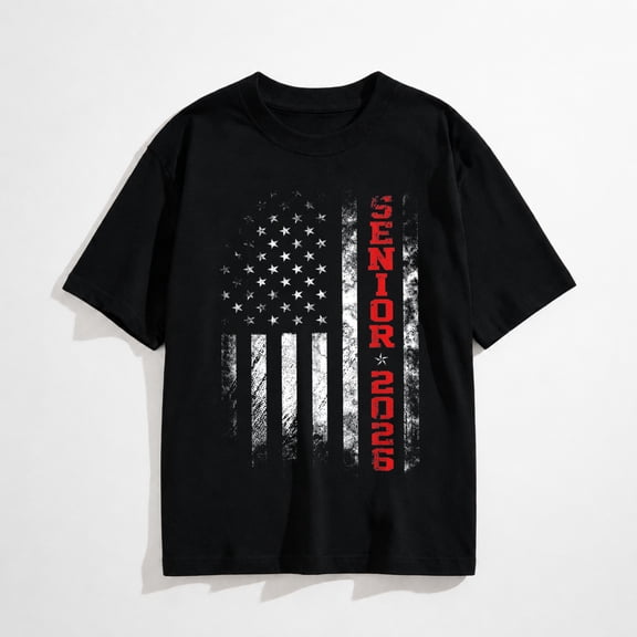 Senior Year 2026 American Flag USA Graduation Class of 2026 T-Shirt