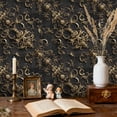 thumbnail image 2 of Baroque Peel and Stick Wallpaper Embossed Baroque Medallion Gold Dramatic Lighting Wall Mural 23.6in x 9.8ft Self Adhesive Removable Wall Paper Renter Friendly Wallpaper for Bedroom, 2 of 8