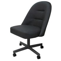 M-235 Swivel Metal Dining Caster Chair - Grey Vinyl - Grey