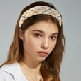 thumbnail image 3 of Unique Bargains 1 Pcs Tweed Padded Headband Fashion Hairband for Woman Non Slip Knitted Beige Yellow, 3 of 7