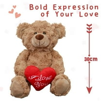 Arestory Stuffed Teddy Bear Dolls with Heart Cute Animal Plush Toy for Girlfriend Mom Anniversary Valentines Birthdays Gifts 12''