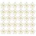 thumbnail image 1 of Uxcell 30Pcs Aleación de Pendientes de Bisel Abierto, Colgante de Marco Hueco de Flor del Cielo, Dorado, 1 of 6