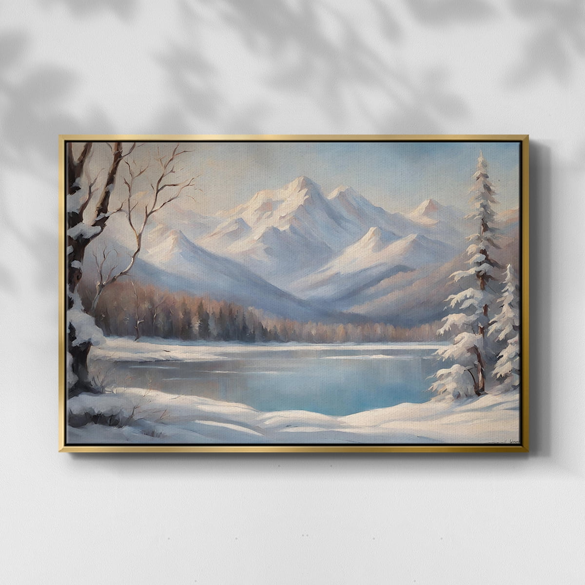 Vintage Landscape-CCV By Wexford Home Framed in Gold Wood Gallery Wrapped Canvas 27 in. x 41 in.