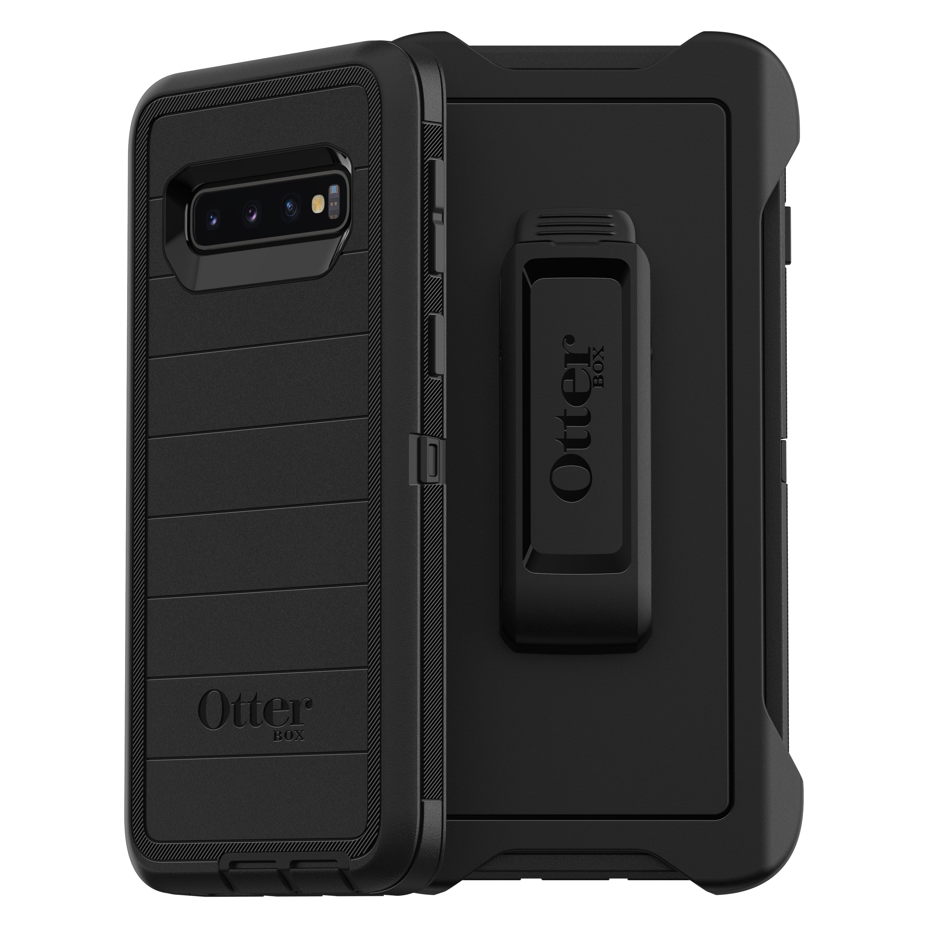 with Microbial Defense OtterBox Defender Series Case for Samsung Galaxy S10 Black Retail Packaging 