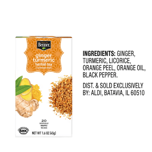 2 PK Benner Ginger Turmeric Herbal Tea Bags - Walmart.com