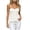 White, variant on Spaghetti Strap Top for Women Striped Drawstring Ruched Peplum Cami Top White M