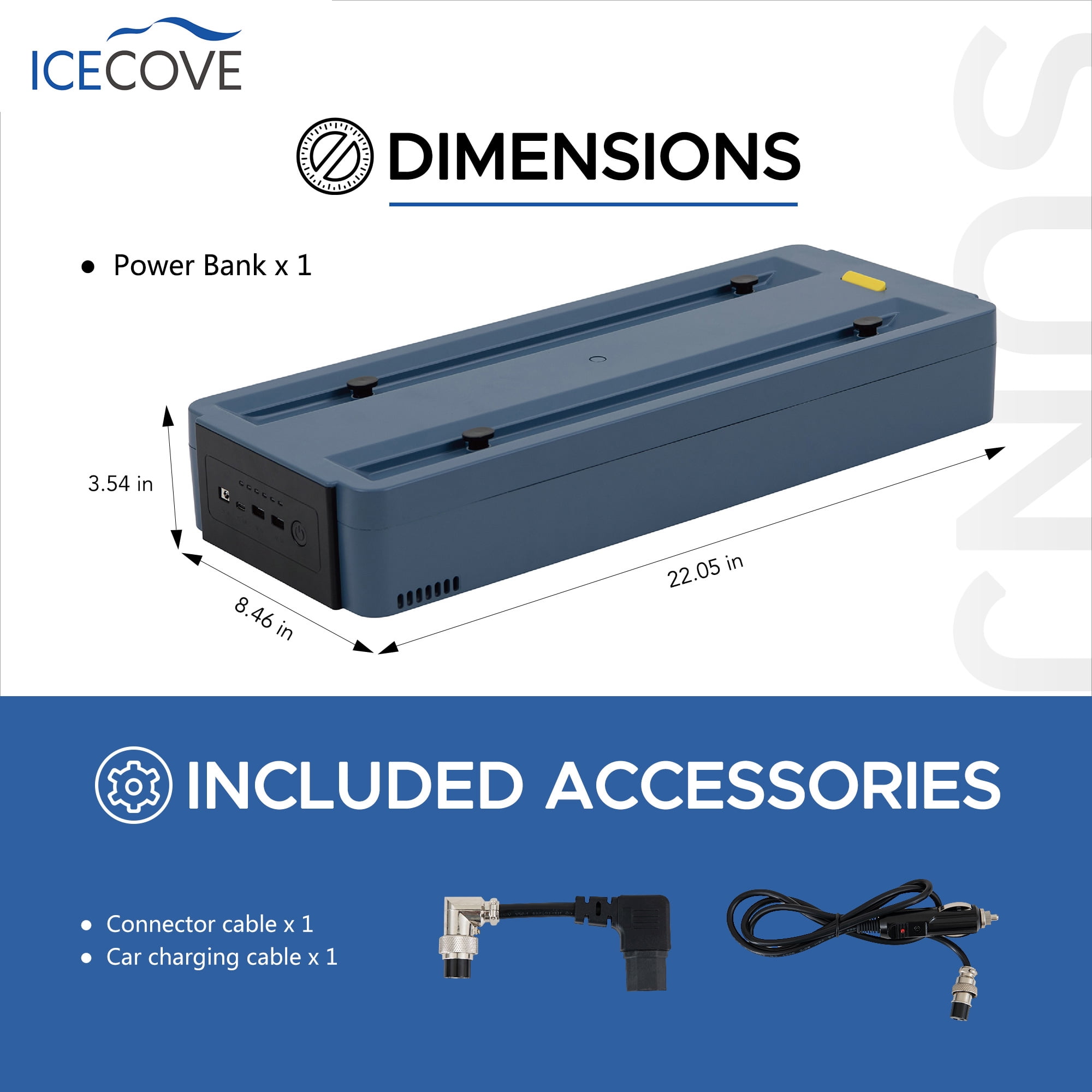 SUNJOY IceCove Rechargeable Lithium Iron Phosphate Battery -Blue