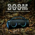 thumbnail image 3 of DOSS Extreme Boom Pro Bluetooth speaker Extra Bass, 20H Playtime, Party-Sync Led Lights, IPX6 Waterproof (Blue) - Refurbished Excellent, 3 of 5