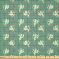 thumbnail image 2 of Ambesonne Green Fabric by the Yard Microfiber, Greek Love Cupid, 1 Yard, Jade Green Purple Cream, 2 of 2