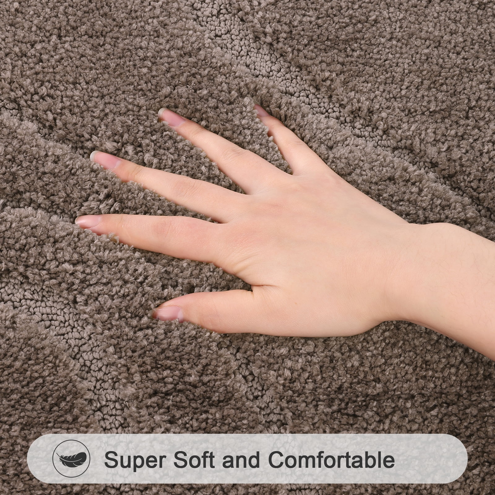 Ileading Bathroom Rugs Sets 4 Piece, Super Soft and Absorbent Non Slip Microfiber Toilet Bathroom Mats