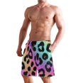 thumbnail image 2 of Dailycode Men's Quick Dry Swim Trunks Beach Shorts Casual Summer Board Shorts with Pockets, Glitter Leopard Print, 2 of 8