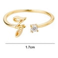 thumbnail image 6 of OPOLSKI Finger Ring Adjustable Electroplating Smooth Rhinestone Geometric Dress Up Rhinestone Alphabet 26 Letter Ring Golden Y, 6 of 8