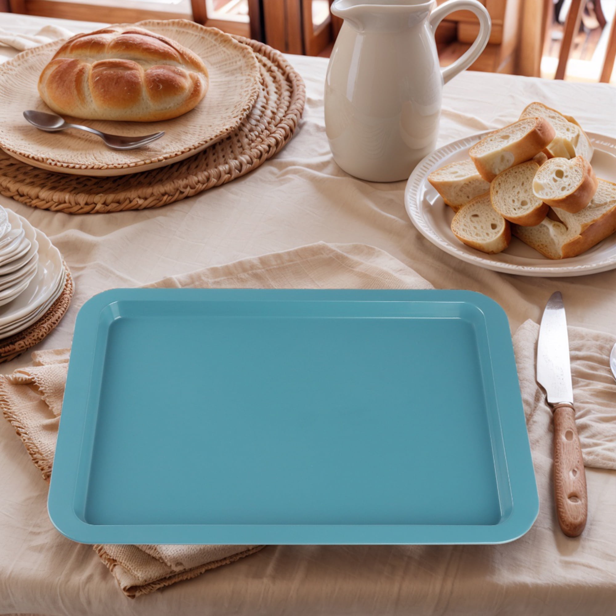 Unique Bargains Baking Sheet Pan Cookie Sheets Green 3 Pcs
