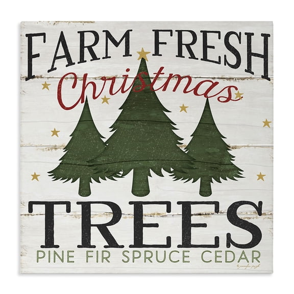 Stupell Industries Rustic Lodge Farm Fresh Christmas Trees Canvas Art, 30 x 30, by Jennifer Pugh