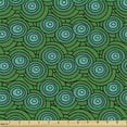 thumbnail image 2 of Abstract Fabric by the Yard, Continuous Intertwined Circles and Spirals Illustration in Green Tones, Decorative Upholstery Fabric for Sofas and Home Accents, Dark Seafoam and Green by Ambesonne, 2 of 5