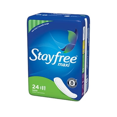 3 Pack Stayfree Super Maxi Pads, 24 Count Each