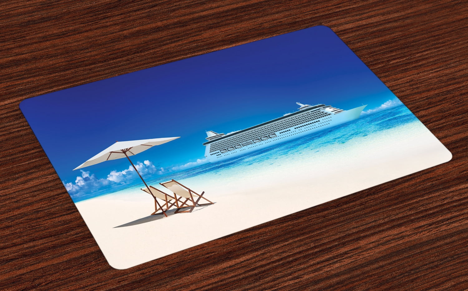 Seaside Placemats Set of 4 Summer Beach Cruise Boat Trip Tourism