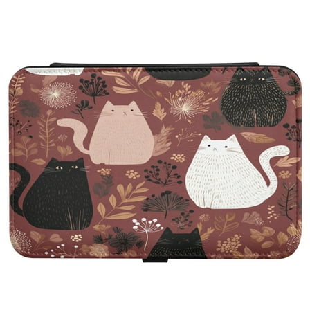 Leather Jewelry Box Rectangular 8.27x5.5x1.78In Travel Jewelry Storage Earrings Necklace Bracelet Watch Brooch Storage Colorful Cats