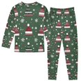thumbnail image 2 of FORMRS Long Sleeve Top and Pants Pajama Set for Niños 2-Piece Sleepwear, Sizes 18M-8Y, Christmas Hats, 2 of 6