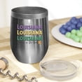thumbnail image 2 of Louisiana, Born in the Boot with State Map Art Merch Gift, Stainless Steel 12oz Wine Tumbler, 2 of 5