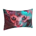 thumbnail image 2 of Binfone Psychedelic Hairless Cat Standard Size Pillowcase, Long Staple Pure Cotton Envelope Closure Pillow Cover (Pillow core not included),16"x24", 2 of 7