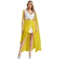 thumbnail image 7 of iiniim Women's Greek Toga Costume Ancient Roman Senator Caesar Costume V Neck Cape Sleeve Front Split Dress Yellow XL, 7 of 7