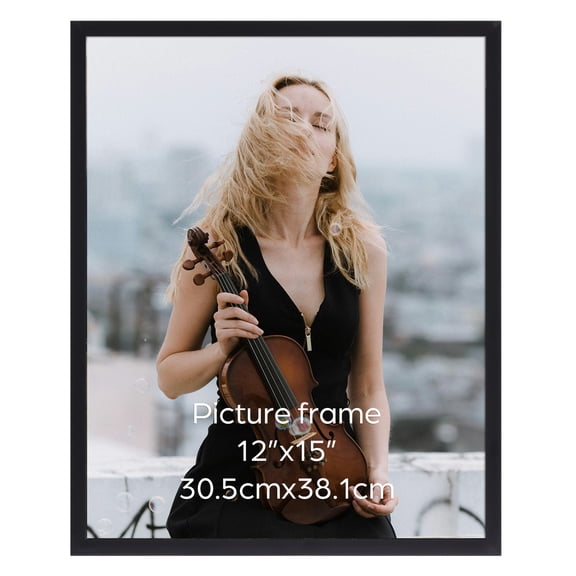 12x15 Picture Frame, Black 12 by 15 Photo Frame for Wall Gallery Display, Single