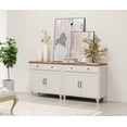 thumbnail image 5 of WAMPAT Large Buffet Cabinet with 4 Doors and 2 Drawers, Modern Coffee Bar Tables Wood Kitchen Storage Cabinets with Adjustable Shelf, Farmhouse Sideboard Credenza for Dining Room, Off White, 68 inch, 5 of 9
