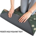 thumbnail image 3 of Green Highland Cow Dinosaur Pattern Hot Yoga Mat Towel Non Slip for Hot Yoga - Quick-Drying Yoga Mat Cover with 4 Corner Pockets with Travel Bag - Hot Yoga Towel Non Slip 70"x26", 3 of 6