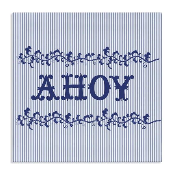 Stupell Industries Tropical Ahoy on Blue Stripes Canvas Art, 17 x 17, by Sharon Lee