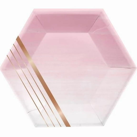 Creative Converting 340167 Rose All Day Stripes Paper Plates, 8 Count