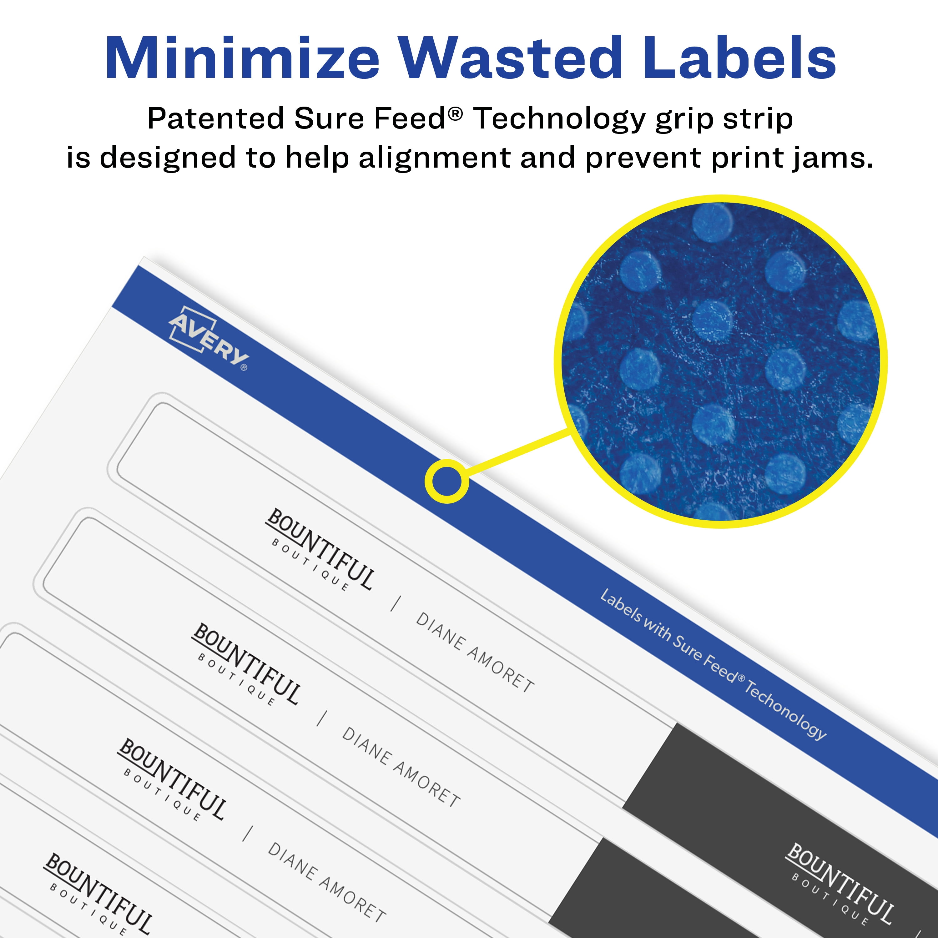 Avery Removable Rectangle Labels, 5/8" x 7-1/2", 300ct