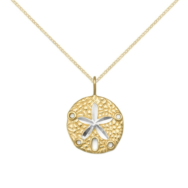 Precious Stars 14k Yellow Goldplated Sterling Silver Sand Dollar Pendant with 1.5-mm Cable Chain